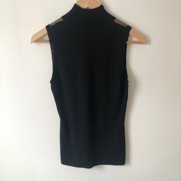 Elegant Sleeveless top with mesh top and ruffle. - Picture 2 of 3